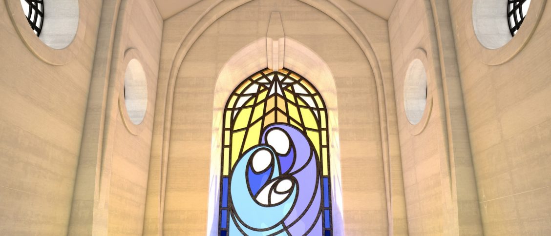 Stained Glass Window Nativity Scene