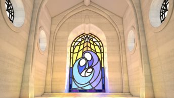 Stained Glass Window Nativity Scene