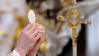 Priest celebrate mass at the church